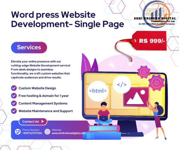 WordPress Website Services starting at just Rs. 999